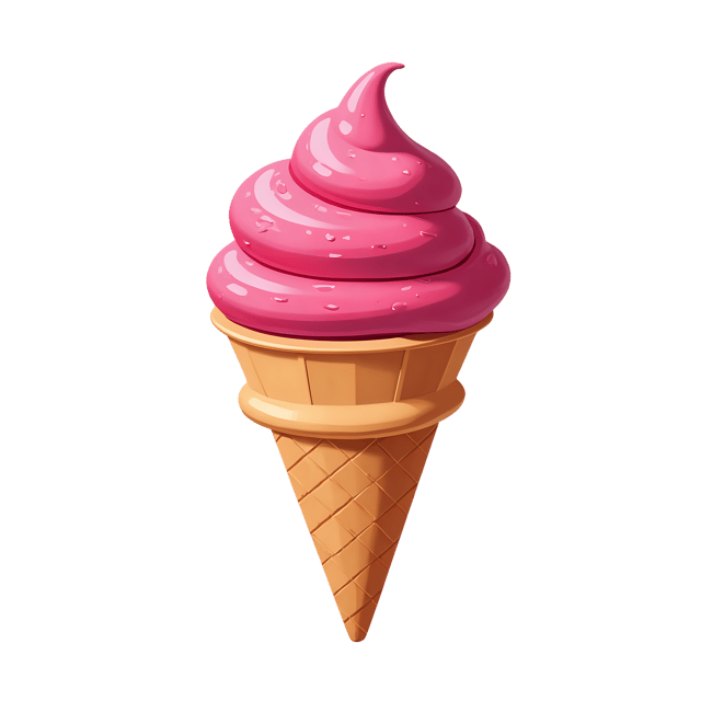 Free transparent PNG: Sugar Cone with Raspberry Ripple  Dessert Clipart, free transparent png download