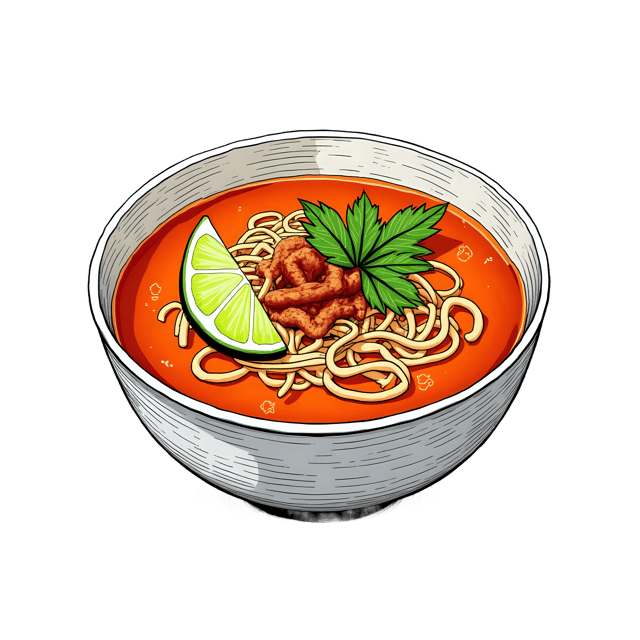 Free transparent PNG: Laksa Noodle Soup with Lime Wedge  Southeast Asian Cuisine PNG, Free Download