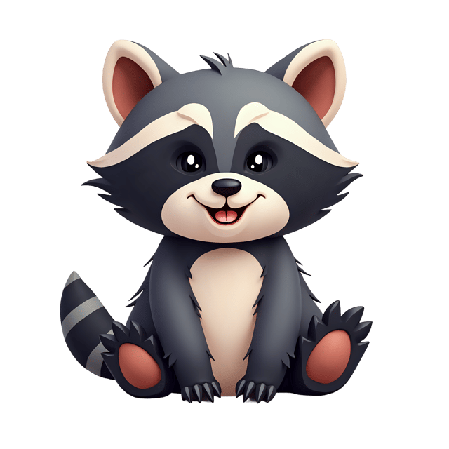 Free transparent PNG: Mischievous Felted Raccoon PNG with Transparent Background