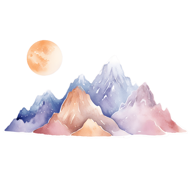 Free transparent PNG: Majestic Mountains in Celestial Glow PNG Background