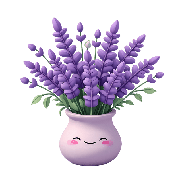 Free transparent PNG: Fragrant Lavender Vase PNG with Transparent Background for Floral Design and Decor