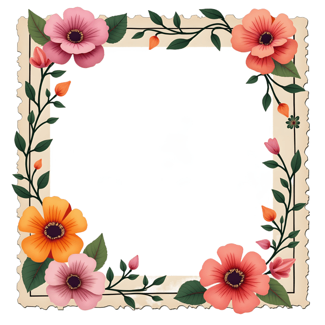 Free transparent PNG: Floral Postcard Frame PNG Clipart  Perfect for Card Design  Crafts