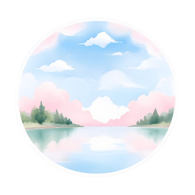 Free transparent PNG: Soft Pastel Clouds and Tranquil Lake PNG Background