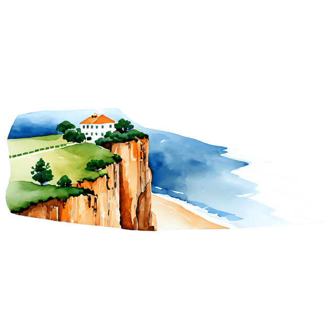 Free transparent PNG: Transparent Watercolor Cliffside Landscape - Gentle Illustration for Scenic Designs