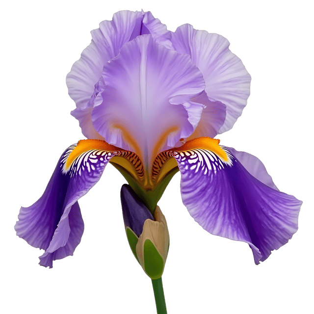 Free transparent PNG: Elegant Purple Iris PNG Design with Transparent Background