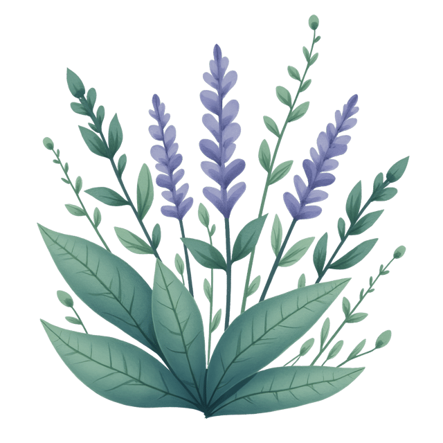 Free transparent PNG: Muted Green, Teal, and Lavender Digital Illustration with Transparent Background