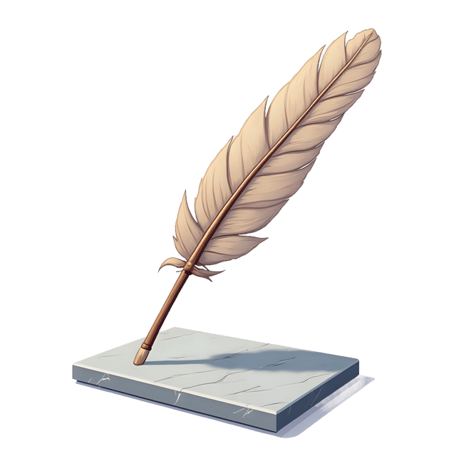 Free transparent PNG: Long Quill Feather on Marble Desk  Study Room Clipart, free downloadable png