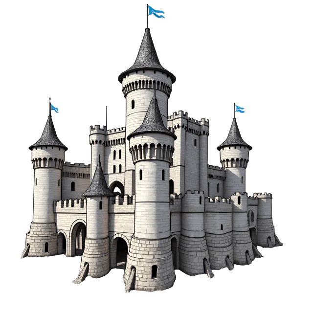 Free transparent PNG: Medieval Castle Ballpoint Pen Illustration with Transparent Background