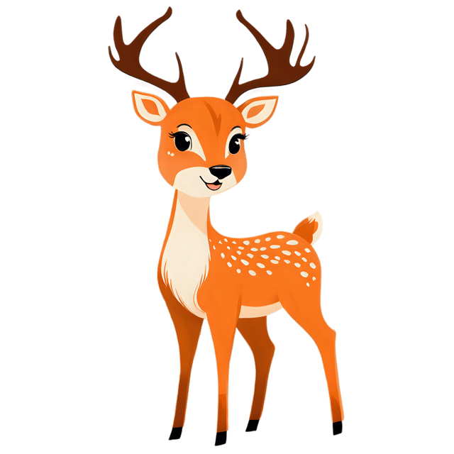 Free transparent PNG: Cute Cartoon Deer Illustration for Nursery Decor, Crafts, and Holiday Themes