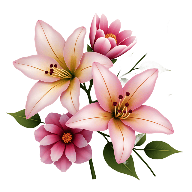 Free transparent PNG: Lily and Camellia Flowers PNG Clipart  Elegant Botanical Design Elements