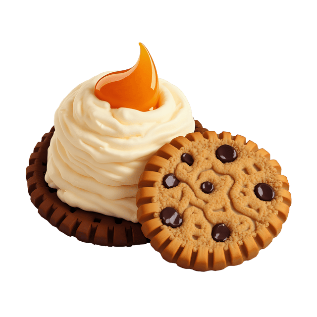 Free transparent PNG: Cookies and Cream with Caramel Topping  Dessert Clipart, free downloadable png