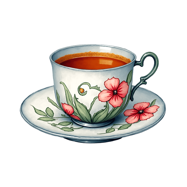 Free transparent PNG: Art Nouveau Tea Cup  Elegant Floral Design Clipart, Free PNG Download