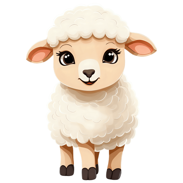 Free transparent PNG: Cute Cartoon Baby Sheep Illustration for Nursery Decor and Kids' Projects