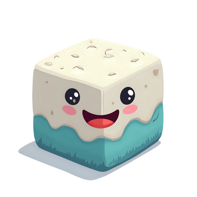 Free transparent PNG: Cute Squishy Cube with Embroidered Mouth PNG