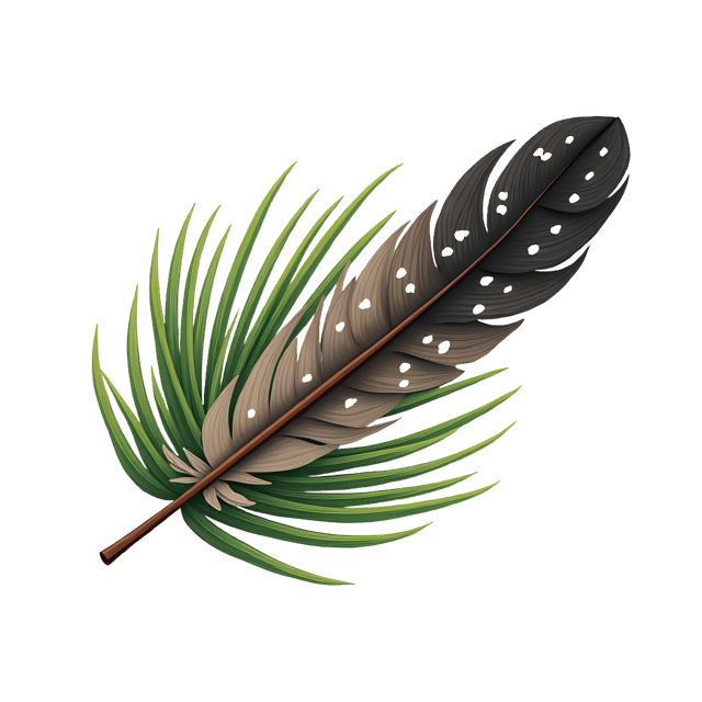 Free transparent PNG: Speckled Wing Feather and Pine Needles  Nature Clipart, free png download