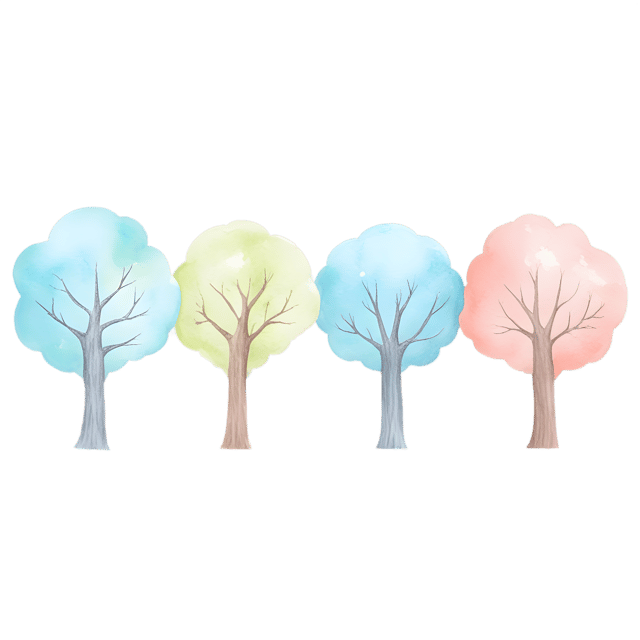 Free transparent PNG: Whimsical Pastel Tree PNG for Nursery and Craft Projects
