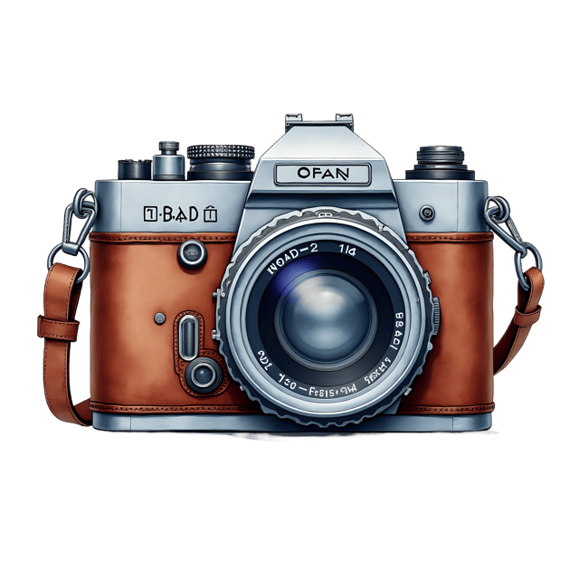 Free transparent PNG: Silver Steampunk Camera PNG with Bellows and Leather Strap for Retro or Industrial Design
