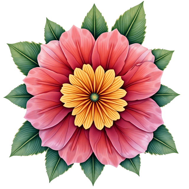 Free transparent PNG: Hand-Painted Symmetrical Clipart with Vibrant Colors and Fine Details for Artistic Creations