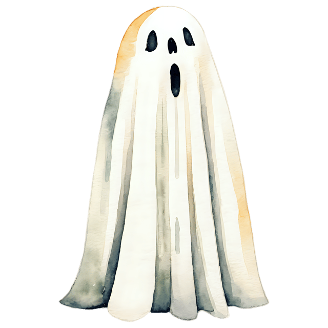 Free transparent PNG: Halloween Ghost Watercolor Style Transparent PNG - Perfect for Designers & Crafters