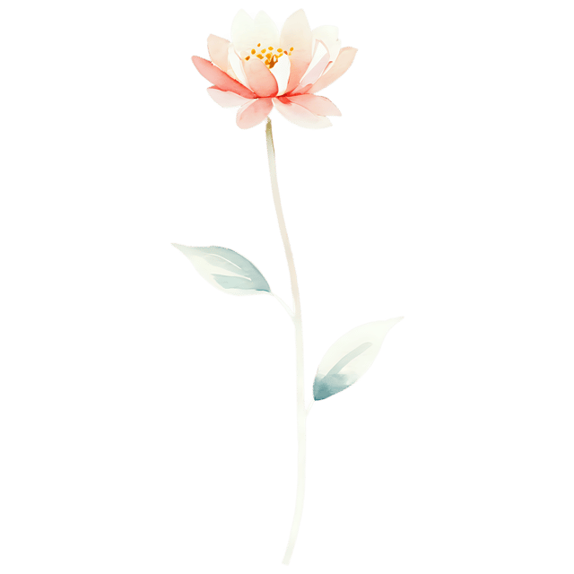 Free transparent PNG: Minimalist Watercolor Flower Icon – Transparent PNG Illustration
