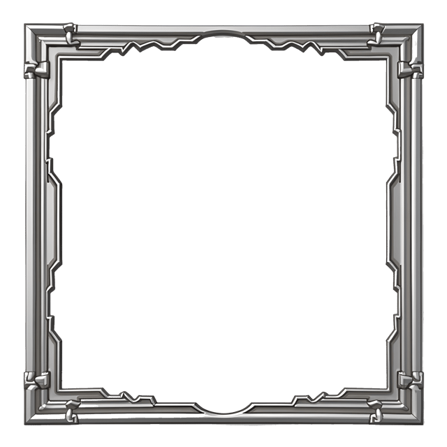 Free transparent PNG: Art Deco Frame with Zig-Zag Lines and Polished Chrome Finish - Modern Clipart Design