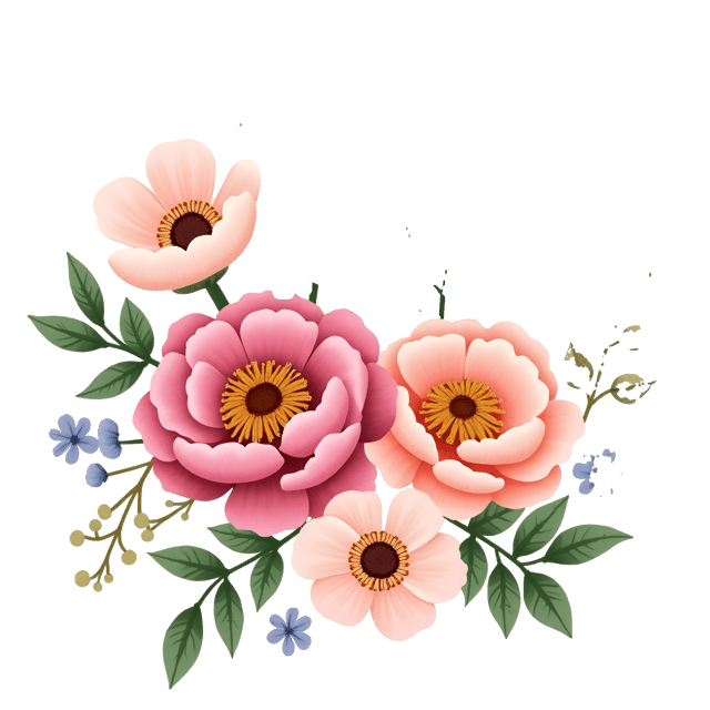 Free transparent PNG: Elegant Wildflower Cluster with Peonies, Snapdragons, and Lilacs - Watercolor Illustration