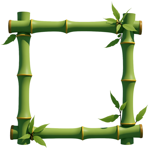 Free transparent PNG: Bamboo Frame PNG with Transparent Background for Design and Craft Projects