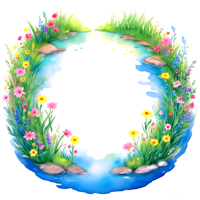 Free transparent PNG: Dancing Rivers with Vibrant Wildflowers PNG Transparent Background