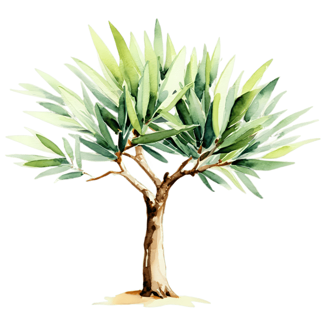 Free transparent PNG: Watercolor Olive Tree Transparent PNG – Gentle Illustration for Nature-Inspired Designs