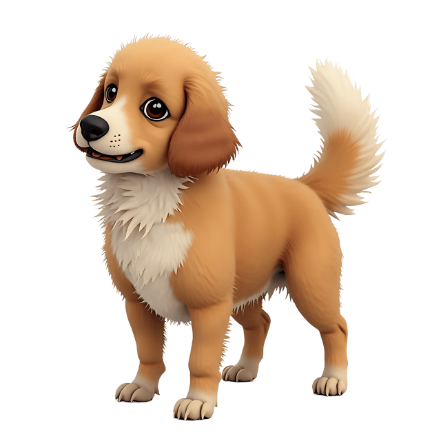 Free transparent PNG: Lifelike Dog Portrait with Wagging Tail PNG