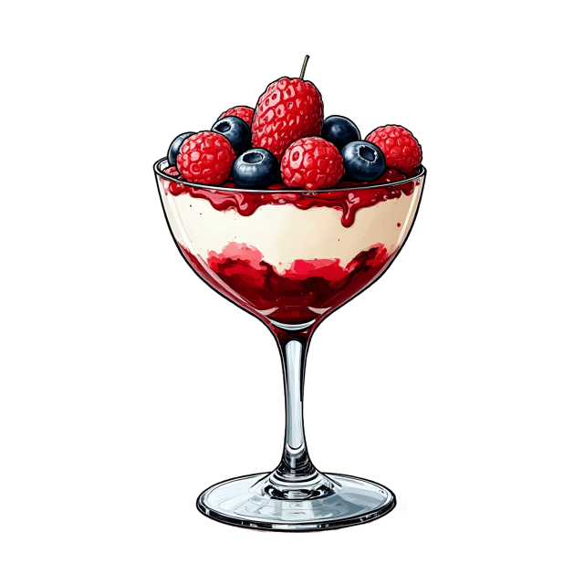 Free transparent PNG: Parfait Glass with Berry Topping  Free Transparent PNG Download