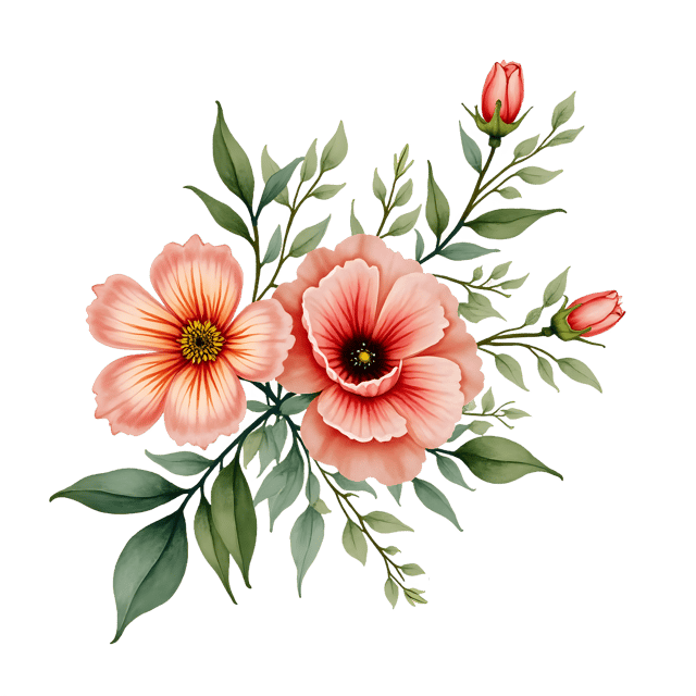 Free transparent PNG: Dynamic Floral Spray  Artistic Clipart Design, free download png