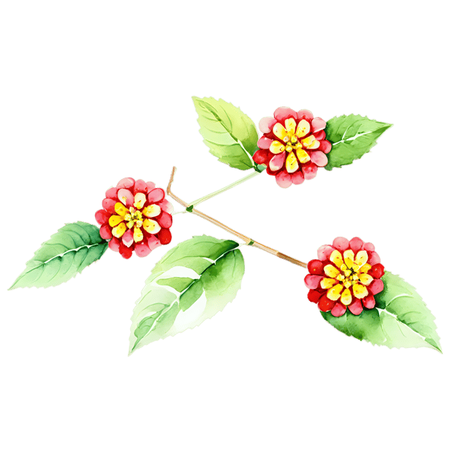 Free transparent PNG: Watercolor Lantana Flower Transparent PNG – Gentle Illustration for Floral Designs