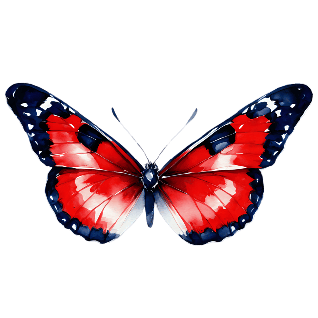 Free transparent PNG: Transparent PNG - Crimson Rose Butterfly Watercolor Illustration
