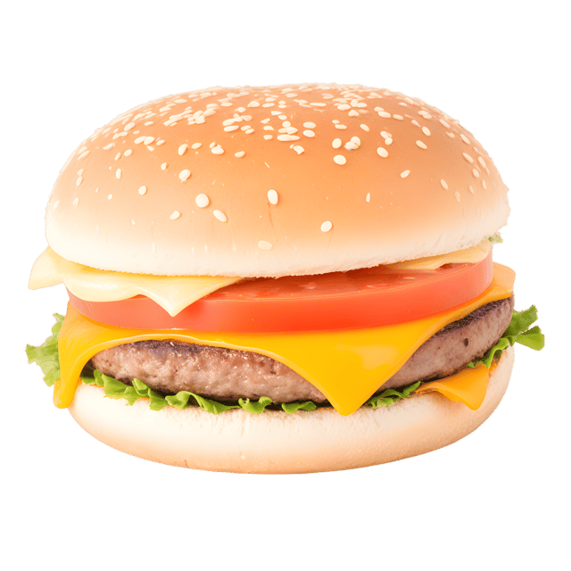 Free transparent PNG: Cheeseburger on Soft Toasted Roll PNG with Transparent Background
