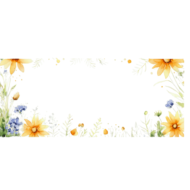 Free transparent PNG: Watercolor Meadow Flower Frame PNG – Transparent Background Nature Illustration