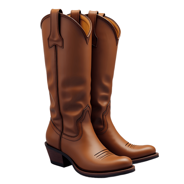 Free transparent PNG: Rustic Brown Cowboy Boots with Western Style Heel PNG Image