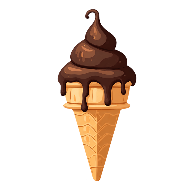 Free transparent PNG: Ice Cream Cone with Chocolate Drizzle  Dessert Clipart, free downloadable png