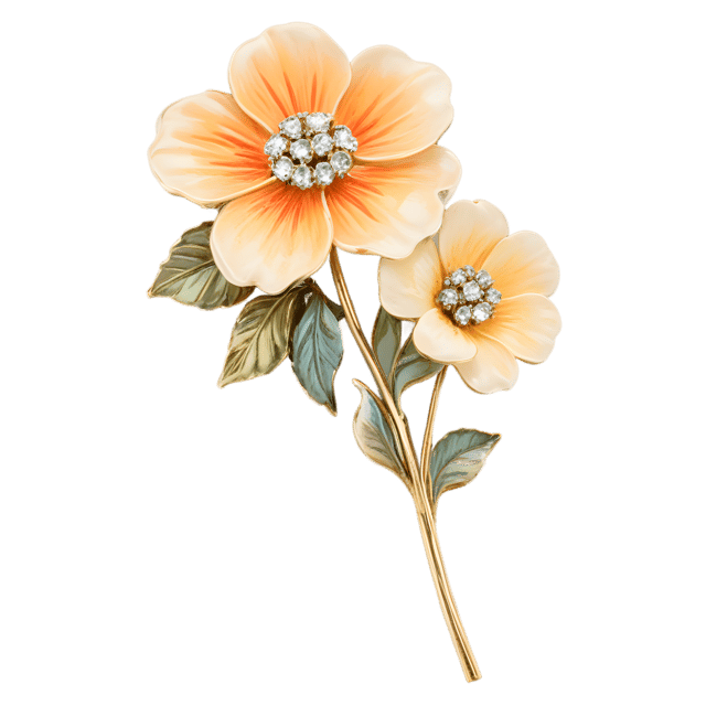 Free transparent PNG: Floral Brooch PNG with Transparent Background for Crafts and Design