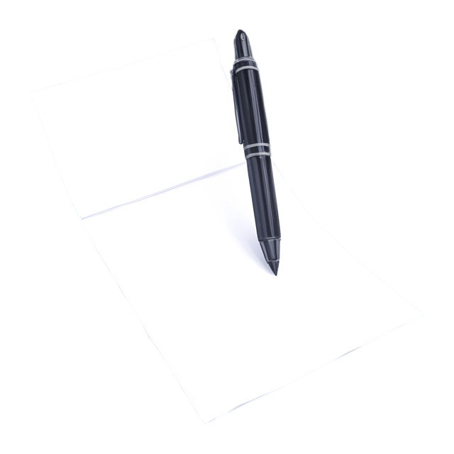 Free transparent PNG: Black Ballpoint Pen on Paper with Transparent Background PNG