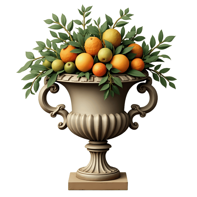 Free transparent PNG: Large Giardini urn with fruit garland PNG Clipart  Perfect for Garden and Decorative Use
