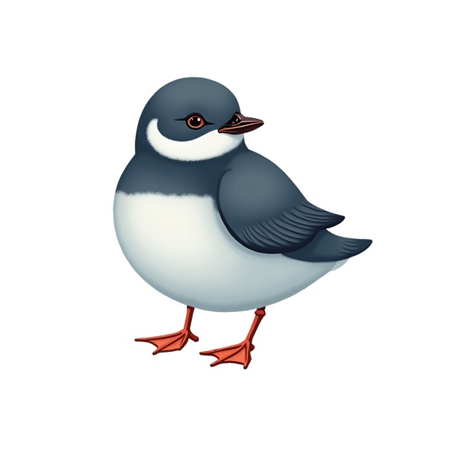 Free transparent PNG: Charming Little Auk PNG Clipart with Grey-Blue Upperparts and White Underparts