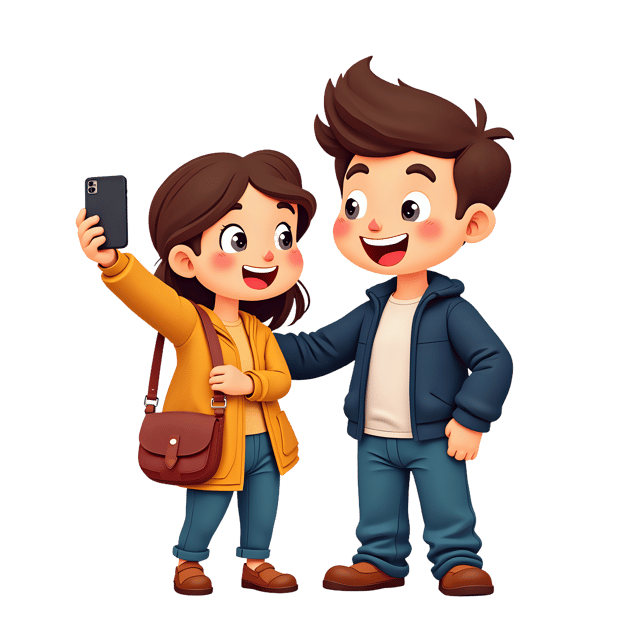 Free transparent PNG: Couple Selfie PNG  Modern Social Media Clipart for Personal Use  Digital Projects