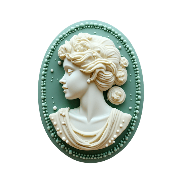 Free transparent PNG: Decorated Cameo with Tiny Gemstone Dots  Unique Jewelry Design Clipart, free download png