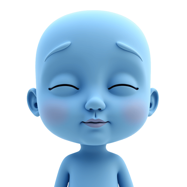 Free transparent PNG: Gentle Blue Humanoid Serene Illustration for Calming Decor and Art