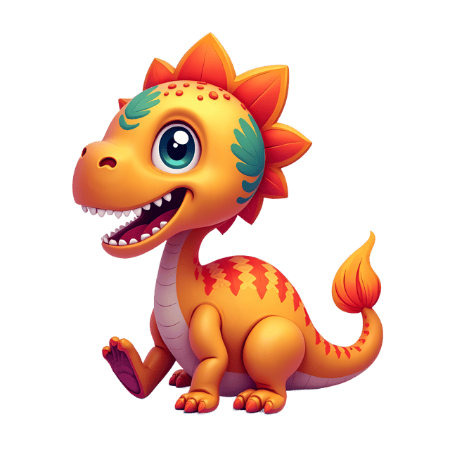 Free transparent PNG: Colorful Parasaurolophus with Hollow Crest and Bright Plumage PNG