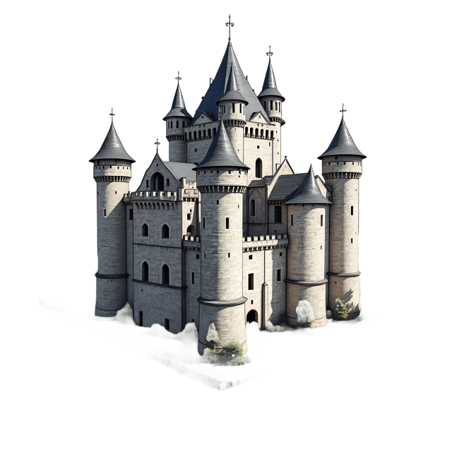 Free transparent PNG: Ancient Castle with Moat Ink and Wash Illustration PNG Transparent Background