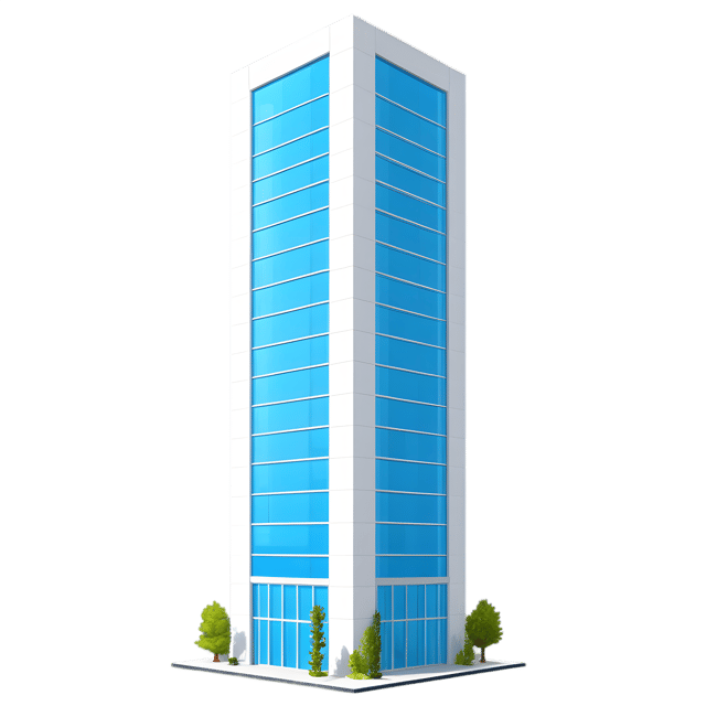 Free transparent PNG: Modern Glass-Walled Building PNG with Transparent Background for Design and Decor
