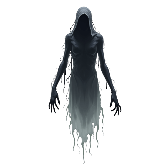 Free transparent PNG: Sinister Ghostly Figure with Long Arms Floating Above the Ground - Beautiful Illustration Clipart