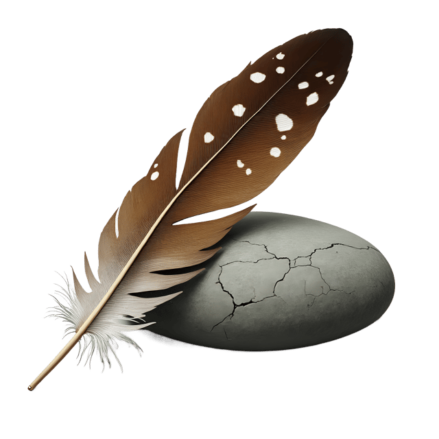 Free transparent PNG: Speckled Wing Feather Near Cracked Stone  Nature Clipart, free transparent png download